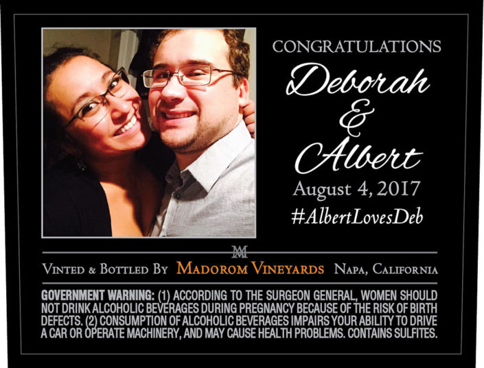 MadoroM Custom Labels: Deborah-Albert Wedding